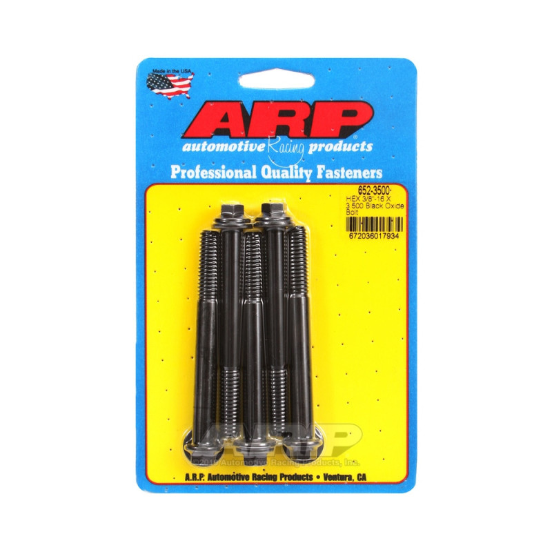 Șuruburi și piulițe universale ARP cu cap mic 3/8-16 – Hexagonale cu finisaj negru oxidat, set de 5 bucăți - ARP-652-3500 - 652-3500 - 3666618194745